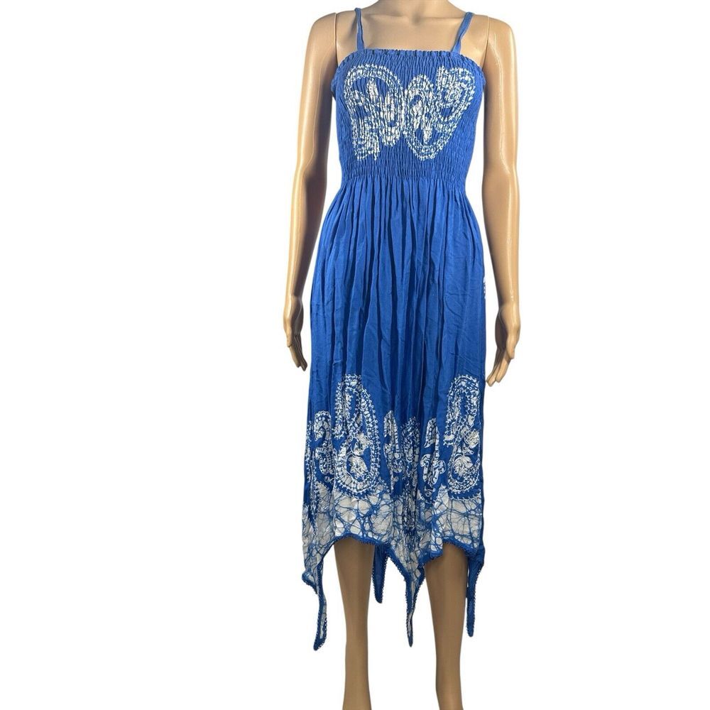 Advance Apparels‎ Dress Womens One Size Handkerchief Boho Blue